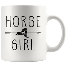 Load image into Gallery viewer, RobustCreative-New York Horse Girl Yorker Shape Country for women - 11oz White Mug Racing Lover Gift Idea
