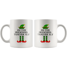 Load image into Gallery viewer, RobustCreative-Im The Preschool Teacher Elf Christmas Teaching&#39;s - 11oz White Mug I Just Really Like to Teach Cute Tiny Humans Gift Idea
