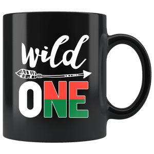 RobustCreative-Madagascar Wild One Birthday Outfit 1 Malagasy Flag Black 11oz Mug Gift Idea