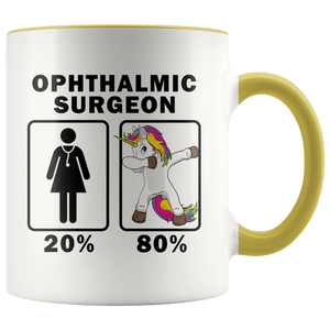 RobustCreative-Ophthalmic Surgeon Dabbing Unicorn 80 20 Principle Superhero Girl Womens - 11oz Accent Mug Medical Personnel Gift Idea