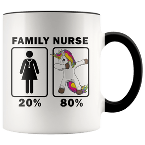 RobustCreative-Family Nurse Dabbing Unicorn 80 20 Principle Superhero Girl Womens - 11oz Accent Mug Medical Personnel Gift Idea