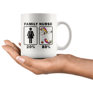 RobustCreative-Family Nurse Dabbing Unicorn 80 20 Principle Superhero Girl Womens - 11oz White Mug Medical Personnel Gift Idea