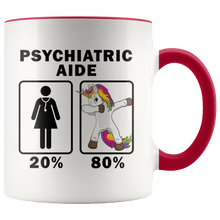 Load image into Gallery viewer, RobustCreative-Psychiatric Aide Dabbing Unicorn 80 20 Principle Superhero Girl Womens - 11oz Accent Mug Medical Personnel Gift Idea
