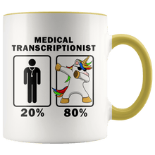 Load image into Gallery viewer, RobustCreative-Medical Transcriptionist Dabbing Unicorn 80 20 Principle Graduation Gift Mens - 11oz Accent Mug Medical Personnel Gift Idea
