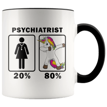 Load image into Gallery viewer, RobustCreative-Psychiatrist Dabbing Unicorn 80 20 Principle Superhero Girl Womens - 11oz Accent Mug Medical Personnel Gift Idea
