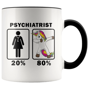 RobustCreative-Psychiatrist Dabbing Unicorn 80 20 Principle Superhero Girl Womens - 11oz Accent Mug Medical Personnel Gift Idea