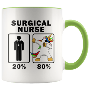 RobustCreative-Surgical Nurse Dabbing Unicorn 80 20 Principle Graduation Gift Mens - 11oz Accent Mug Medical Personnel Gift Idea