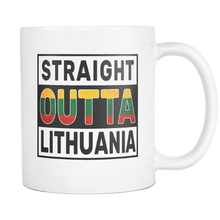 Load image into Gallery viewer, RobustCreative-Straight Outta Lithuania - Lithuanian Flag 11oz Funny White Coffee Mug - Independence Day Family Heritage - Women Men Friends Gift - Both Sides Printed (Distressed)

