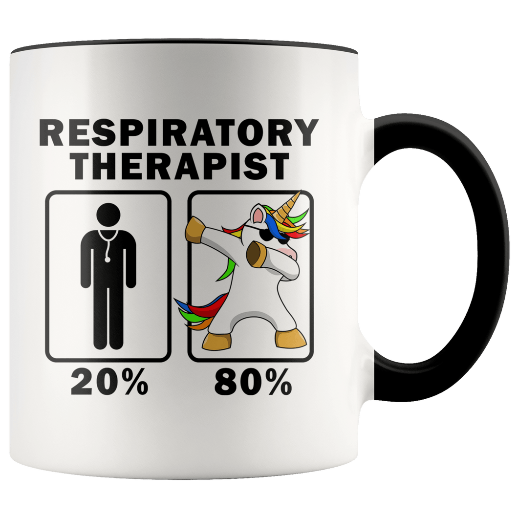 RobustCreative-Respiratory Therapist Dabbing Unicorn 80 20 Principle Graduation Gift Mens - 11oz Accent Mug Medical Personnel Gift Idea