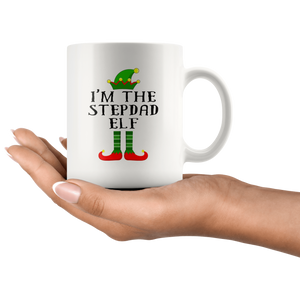 RobustCreative-Im The Stepdad Elf Matching Family Christmas - 11oz White Mug Christmas group green pjs costume Gift Idea