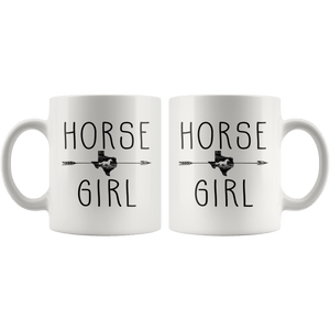 RobustCreative-Texas Horse Girl Gifts Texan Shape Country for women - 11oz White Mug Riding Lover Gift Idea