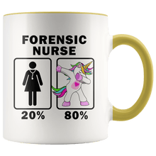 Load image into Gallery viewer, RobustCreative-Forensic Nurse Dabbing Unicorn 20 80 Principle Superhero Girl Womens - 11oz Accent Mug Medical Personnel Gift Idea

