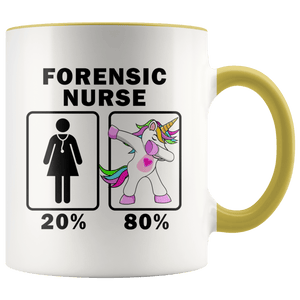 RobustCreative-Forensic Nurse Dabbing Unicorn 20 80 Principle Superhero Girl Womens - 11oz Accent Mug Medical Personnel Gift Idea