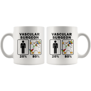 RobustCreative-Vascular Surgeon Dabbing Unicorn 80 20 Principle Graduation Gift Mens - 11oz White Mug Medical Personnel Gift Idea