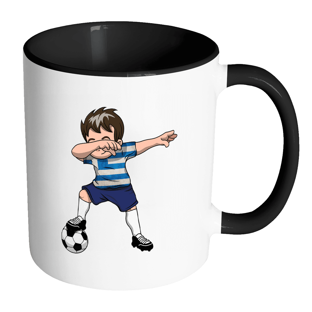 RobustCreative-Dabbing Soccer Boys Greece Greek Athens Gift National Soccer Tournament Game 11oz Black & White Coffee Mug ~ Both Sides Printed