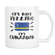Load image into Gallery viewer, RobustCreative-I&#39;m Not Yelling I&#39;m Curaaoan Flag - Curacao Pride 11oz Funny White Coffee Mug - Coworker Humor That&#39;s How We Talk - Women Men Friends Gift - Both Sides Printed (Distressed)
