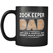 Load image into Gallery viewer, RobustCreative-Zookeeper Dad is Cooler - Fathers Day Gifts Black 11oz Funny Coffee Mug - Promoted to Daddy Gift From Kids - Women Men Friends Gift - Both Sides Printed (Distressed)
