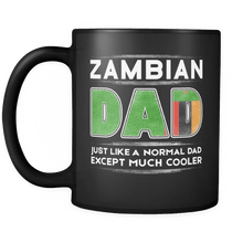Load image into Gallery viewer, RobustCreative-Zambia Dad is Cooler - Fathers Day Gifts Black 11oz Funny Coffee Mug - Promoted to Daddy Gift From Kids - Women Men Friends Gift - Both Sides Printed (Distressed)
