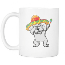 Load image into Gallery viewer, RobustCreative-Dabbing Bichon Frise Dog in Sombrero - Cinco De Mayo Mexican Fiesta - Dab Dance Mexico Party - 11oz White Funny Coffee Mug Women Men Friends Gift ~ Both Sides Printed
