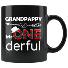 Load image into Gallery viewer, RobustCreative-Grandpappy of Mr Onederful  1st Birthday Buffalo Plaid Black 11oz Mug Gift Idea
