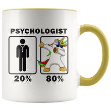 Load image into Gallery viewer, RobustCreative-Psychologist Dabbing Unicorn 80 20 Principle Graduation Gift Mens - 11oz Accent Mug Medical Personnel Gift Idea
