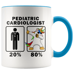 RobustCreative-Pediatric Cardiologist Dabbing Unicorn 80 20 Principle Graduation Gift Mens - 11oz Accent Mug Medical Personnel Gift Idea