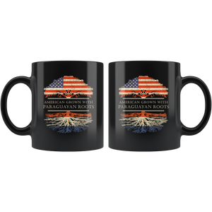 RobustCreative-Paraguayan Roots American Grown Fathers Day Gift - Paraguayan Pride 11oz Funny Black Coffee Mug - Real Paraguay Hero Flag Papa National Heritage - Friends Gift - Both Sides Printed