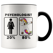 Load image into Gallery viewer, RobustCreative-Psychologist Dabbing Unicorn 80 20 Principle Superhero Girl Womens - 11oz Accent Mug Medical Personnel Gift Idea
