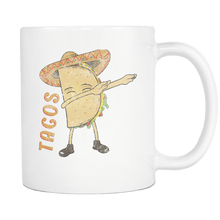 Load image into Gallery viewer, RobustCreative-Dabbing Tacos Distressed - Cinco De Mayo Mexican Fiesta - No Siesta Mexico Party - 11oz White Funny Coffee Mug Women Men Friends Gift ~ Both Sides Printed
