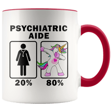 Load image into Gallery viewer, RobustCreative-Psychiatric Aide Dabbing Unicorn 20 80 Principle Superhero Girl Womens - 11oz Accent Mug Medical Personnel Gift Idea
