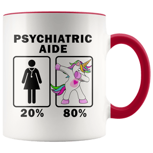 RobustCreative-Psychiatric Aide Dabbing Unicorn 20 80 Principle Superhero Girl Womens - 11oz Accent Mug Medical Personnel Gift Idea