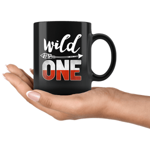 RobustCreative-Poland Wild One Birthday Outfit 1 Polish Flag Black 11oz Mug Gift Idea