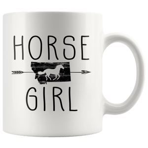 RobustCreative-Montana Horse Girl Gifts Montanan Shape Country for women - 11oz White Mug Riding Lover Gift Idea