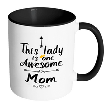 Load image into Gallery viewer, RobustCreative-One Awesome Mom - Birthday Gift 11oz Funny Black &amp; White Coffee Mug - Mothers Day B-Day Party - Women Men Friends Gift - Both Sides Printed (Distressed)
