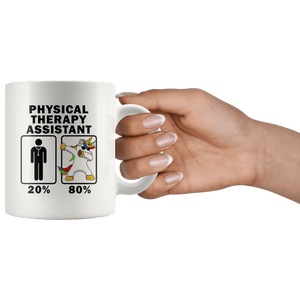 RobustCreative-Physical Therapy Assistant Dabbing Unicorn 80 20 Principle Graduation Gift Mens - 11oz White Mug Medical Personnel Gift Idea