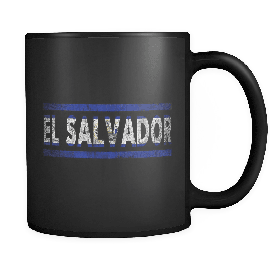 RobustCreative-Retro Vintage Flag Guanaco El Salvador 11oz Black Coffee Mug ~ Both Sides Printed