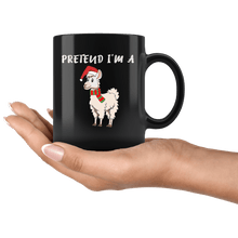 Load image into Gallery viewer, RobustCreative-Pretend Im a Llama Dabbing Santa Alpaca Peru Santas Hat - 11oz Black Mug Christmas gift idea Gift Idea
