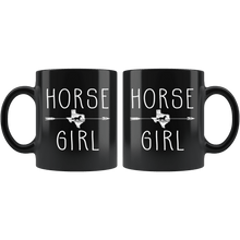 Load image into Gallery viewer, RobustCreative-Texas Horse Girl Gifts Texan Shape Country for women - 11oz Black Mug Riding Lover Gift Idea
