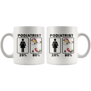 RobustCreative-Podiatrist Dabbing Unicorn 80 20 Principle Superhero Girl Womens - 11oz White Mug Medical Personnel Gift Idea