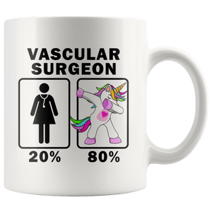 RobustCreative-Vascular Surgeon Dabbing Unicorn 20 80 Principle Superhero Girl Womens - 11oz White Mug Medical Personnel Gift Idea