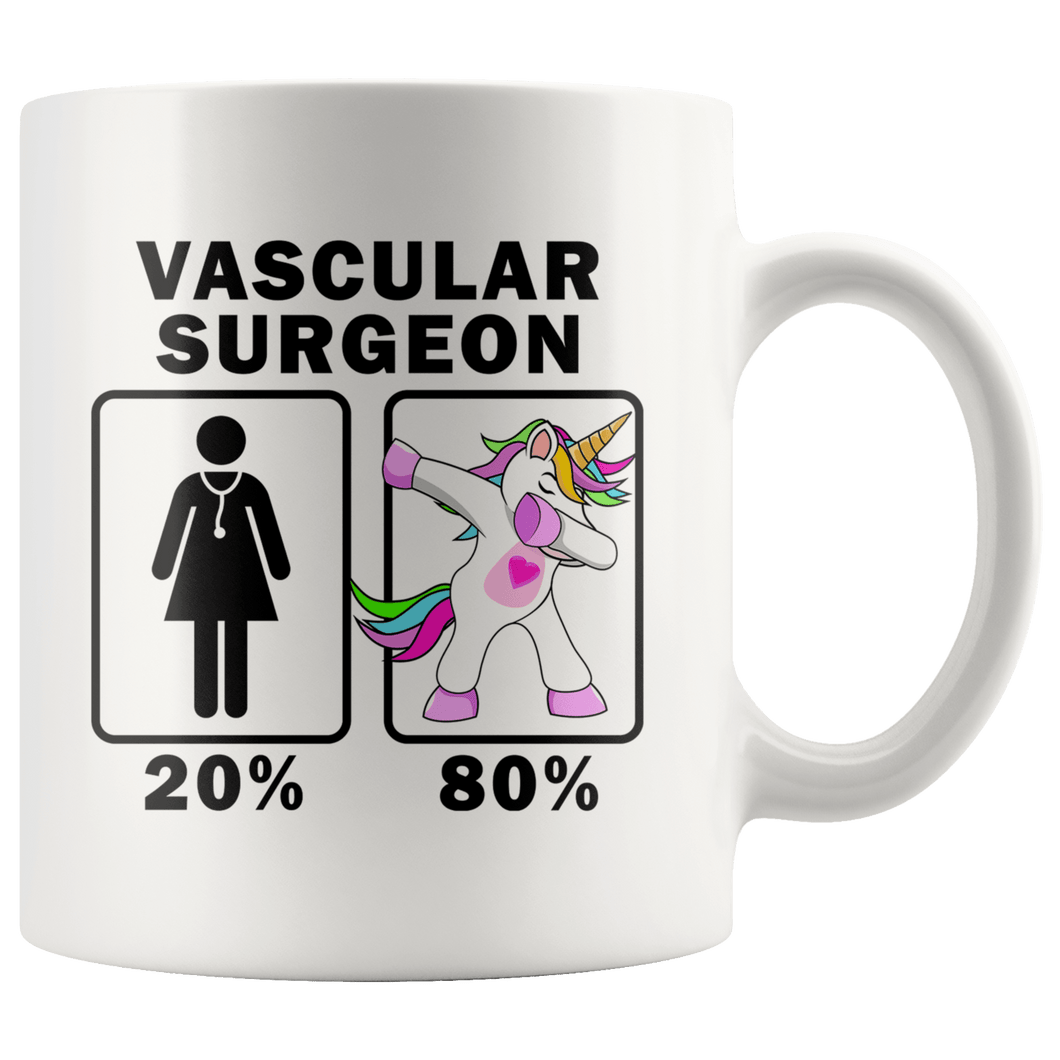 RobustCreative-Vascular Surgeon Dabbing Unicorn 20 80 Principle Superhero Girl Womens - 11oz White Mug Medical Personnel Gift Idea