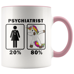 RobustCreative-Psychiatrist Dabbing Unicorn 80 20 Principle Superhero Girl Womens - 11oz Accent Mug Medical Personnel Gift Idea