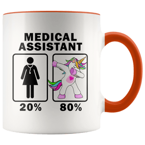 RobustCreative-Medical Assistant Dabbing Unicorn 20 80 Principle Superhero Girl Womens - 11oz Accent Mug Medical Personnel Gift Idea
