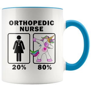 RobustCreative-Orthopedic Nurse Dabbing Unicorn 20 80 Principle Superhero Girl Womens - 11oz Accent Mug Medical Personnel Gift Idea