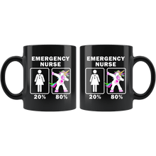 Load image into Gallery viewer, RobustCreative-Emergency Nurse Dabbing Unicorn 20 80 Principle Superhero Girl Womens - 11oz Black Mug Medical Personnel Gift Idea
