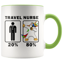 Load image into Gallery viewer, RobustCreative-Travel Nurse Dabbing Unicorn 80 20 Principle Graduation Gift Mens - 11oz Accent Mug Medical Personnel Gift Idea
