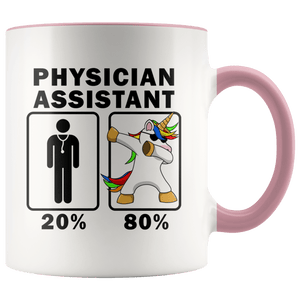 RobustCreative-Physician Assistant Dabbing Unicorn 80 20 Principle Graduation Gift Mens - 11oz Accent Mug Medical Personnel Gift Idea