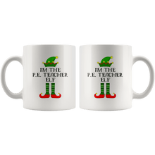 Load image into Gallery viewer, RobustCreative-Im The P.E. Teacher Elf Christmas Teaching&#39;s - 11oz White Mug I Just Really Like to Teach Cute Tiny Humans Gift Idea
