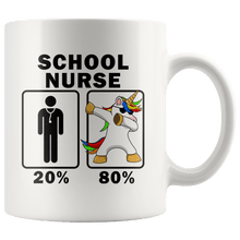 Load image into Gallery viewer, RobustCreative-School Nurse Dabbing Unicorn 80 20 Principle Graduation Gift Mens - 11oz White Mug Medical Personnel Gift Idea
