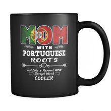 Load image into Gallery viewer, RobustCreative-Best Mom Ever with Portuguese Roots - Portugal Flag 11oz Funny Black Coffee Mug - Mothers Day Independence Day - Women Men Friends Gift - Both Sides Printed (Distressed)
